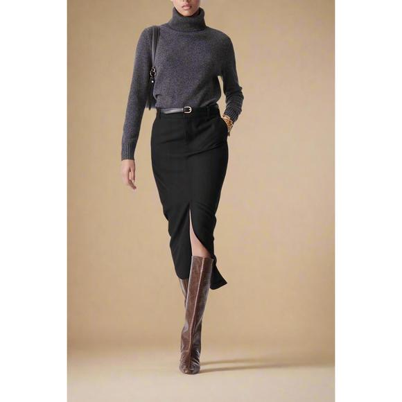 NEW VANESSABRUNO denna midi skirt in black - Picture 1 of 4